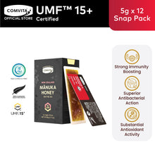 Load image into Gallery viewer, UMF™ 15+ Manuka Honey Snap Pack 12s (5gx12)
