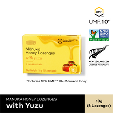 Load image into Gallery viewer, Comvita Manuka Honey Lozenges with Yuzu 6s
