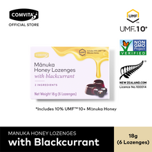 Load image into Gallery viewer, Comvita Manuka Honey Lozenges with Blackcurrant 6s

