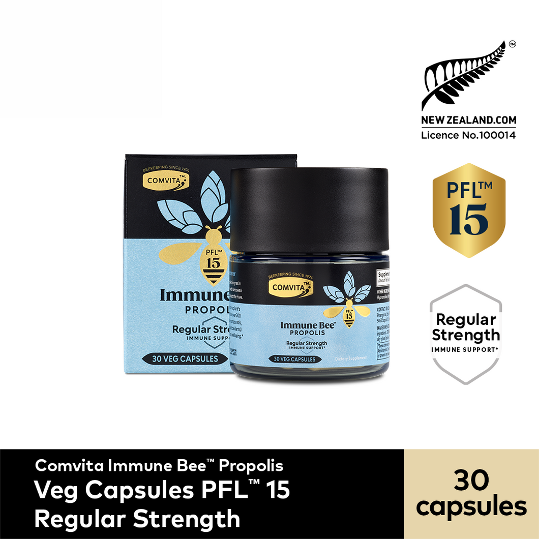 Immune Bee™ Propolis Regular Strength PFL™ 15 (30 Veg Capsules)