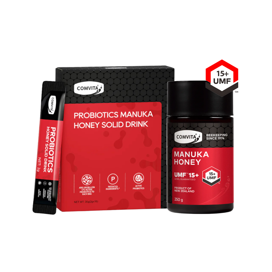 Comvita Probiotics Manuka Honey (2g x 15s) & UMF 15+ Manuka Honey 250g Bundle