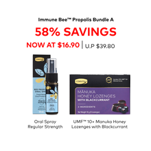 Load image into Gallery viewer, Comvita Manuka Honey Lozenges &amp; Immune Bee Propolis Oral Spray Bundles
